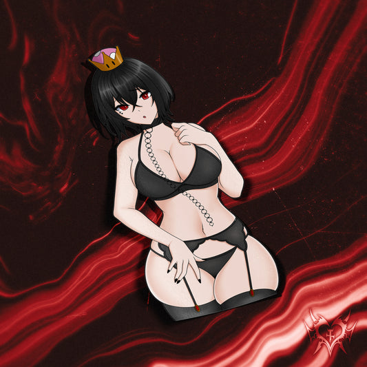 anime sticker of chompette in goth lingerie