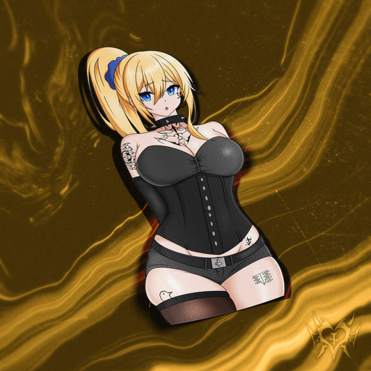 anime sticker of darkness from konosuba in a goth outfit