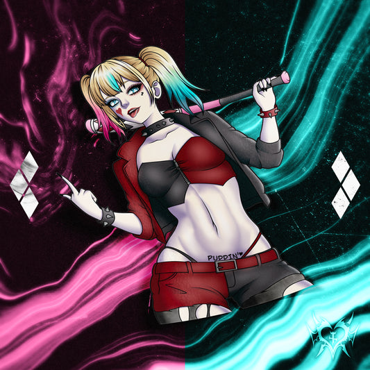 anime sticker of harley quinn from batman dc comics