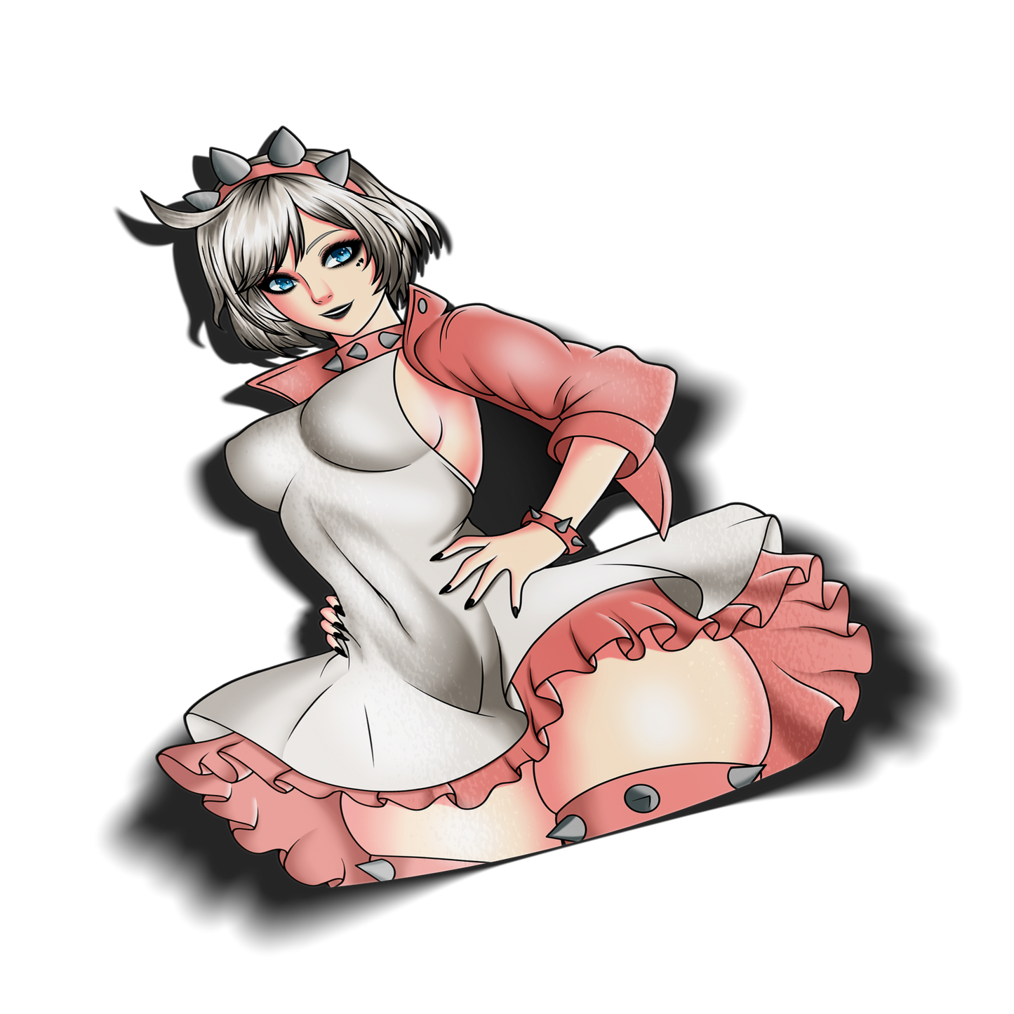 anime sticker of elphelt valentine from guilty gear, transparent