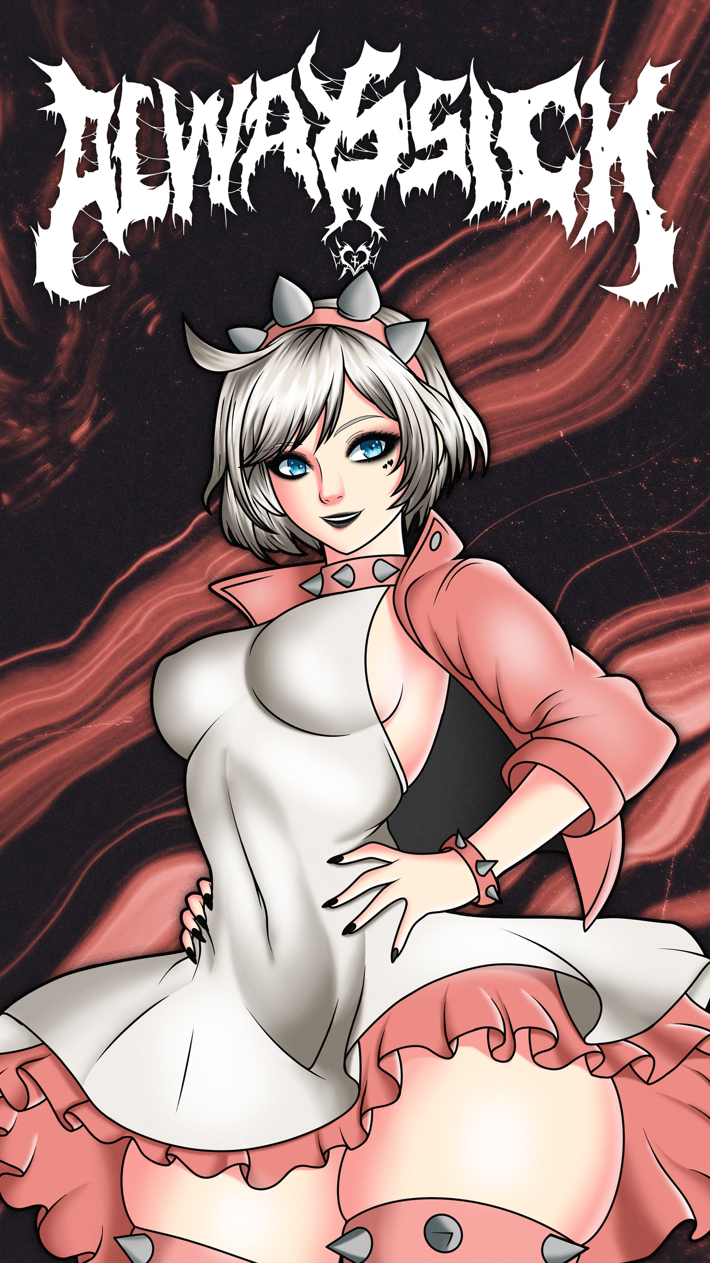 anime sticker of elphelt valentine from guilty gear, phone wallpaper