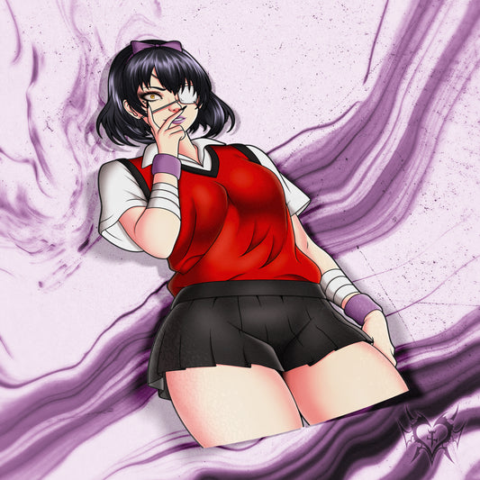 anime sticker of midari from kakegurui