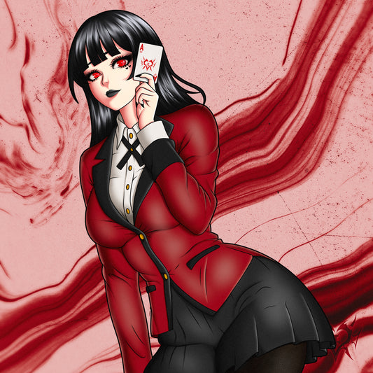 anime sticker of yumeko from kakegurui