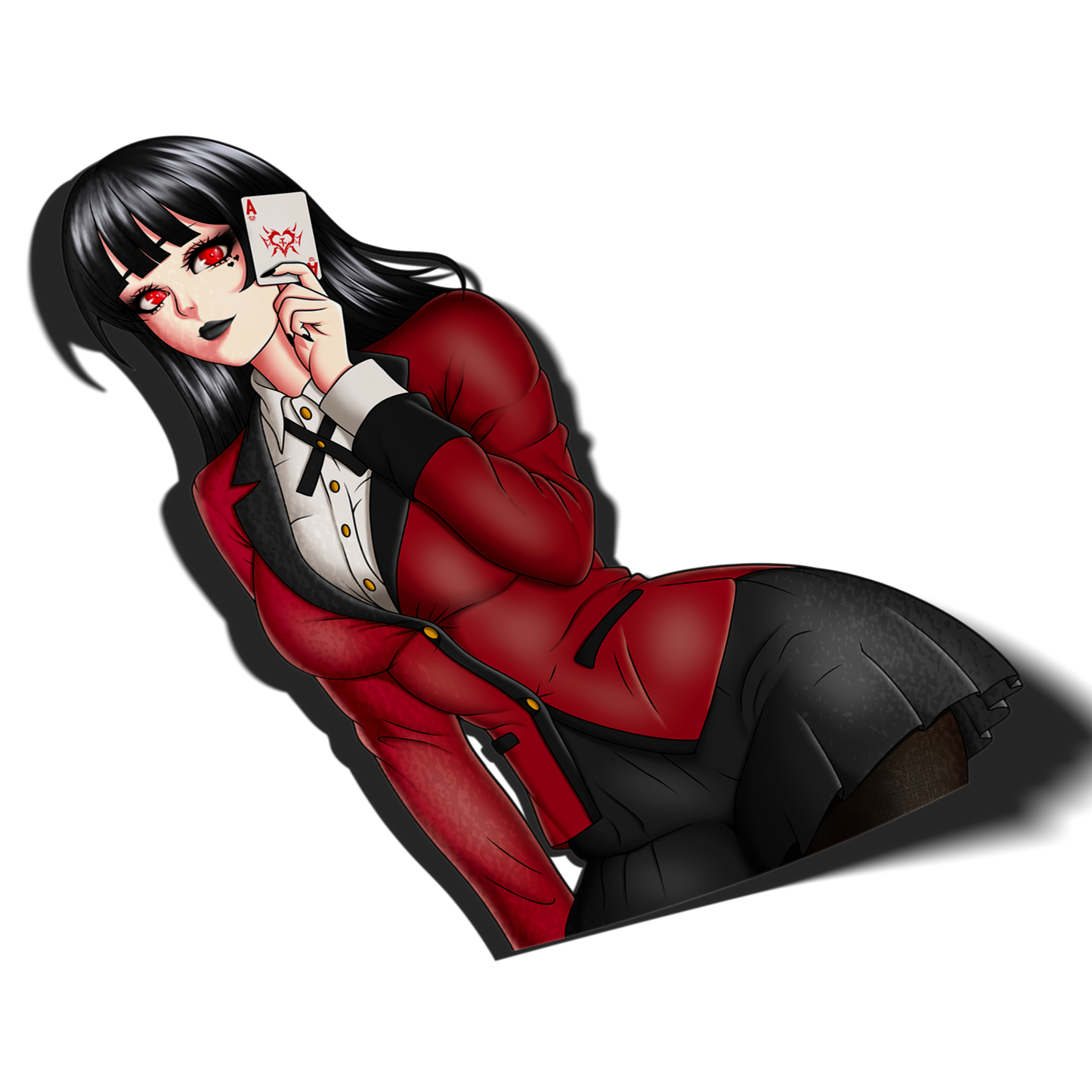anime sticker of yumeko from kakegurui, transparent
