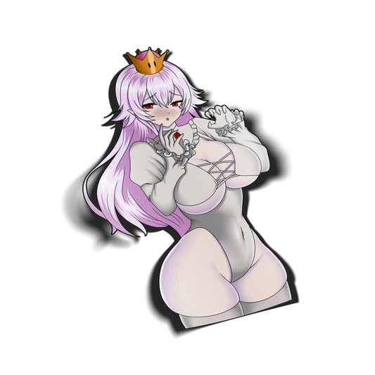 anime sticker of boosette in a goth outfit, transparent