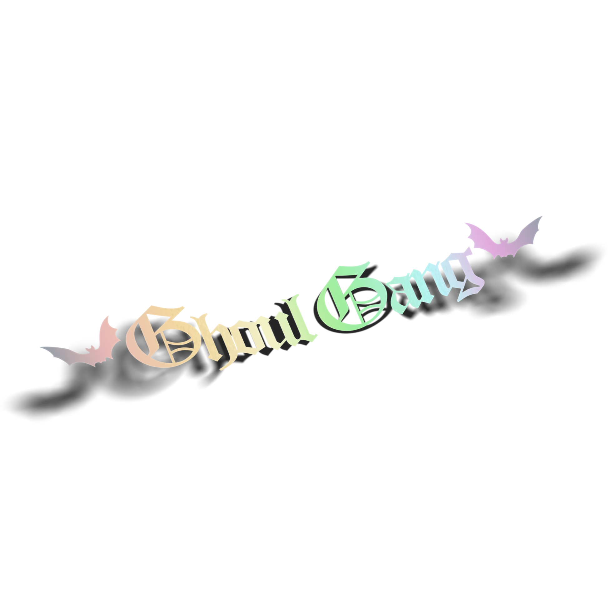 ghoul gang decal holographic, transparent