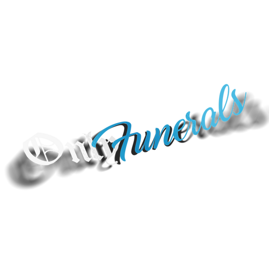 only funerals decal parody blue, transparent