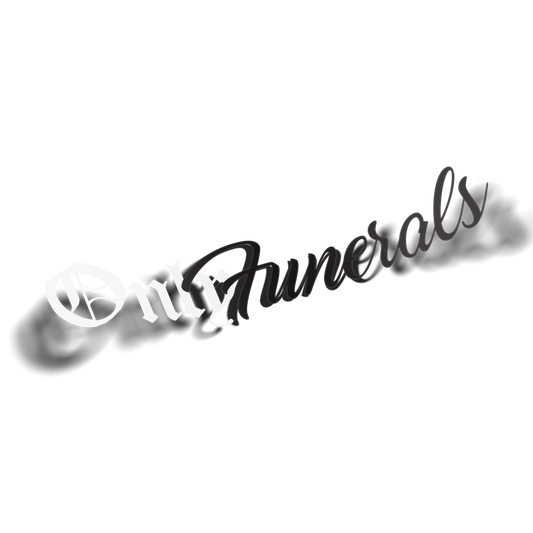 only funerals decal parody black, transparent