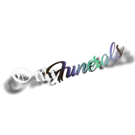 only funerals decal parody holographic green, transparent
