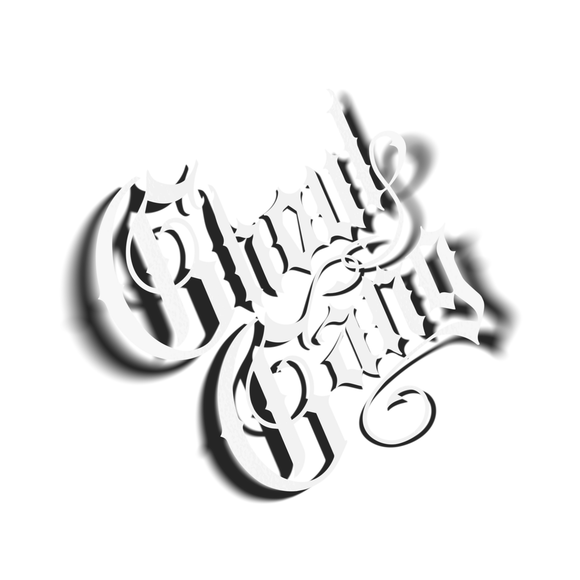 fancy ghoul gang decal white, transparent