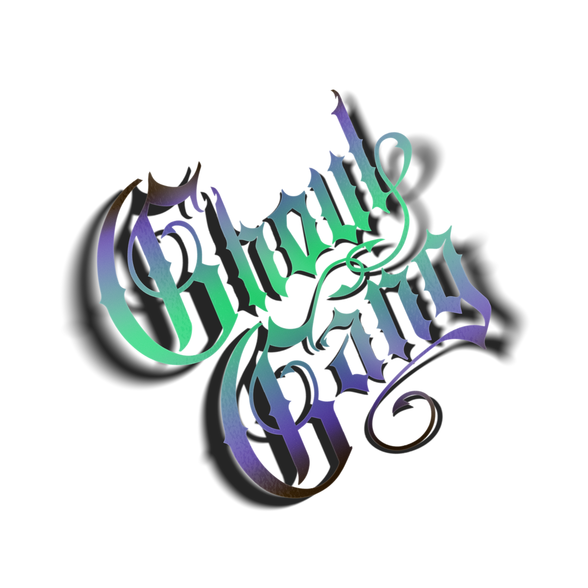 fancy ghoul gang decal holographic green, transparent