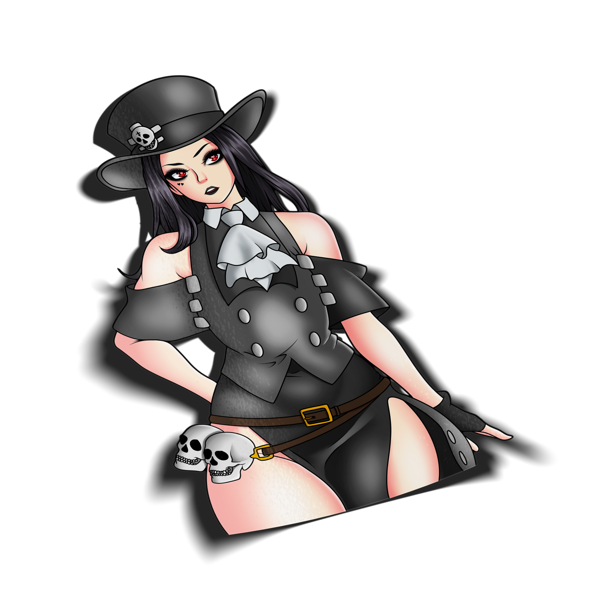 anime sticker of testament from guilty gear, transparent