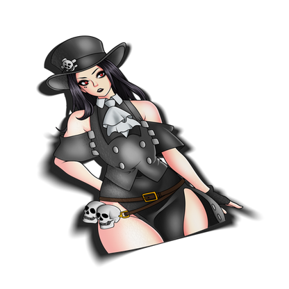 anime sticker of testament from guilty gear, transparent