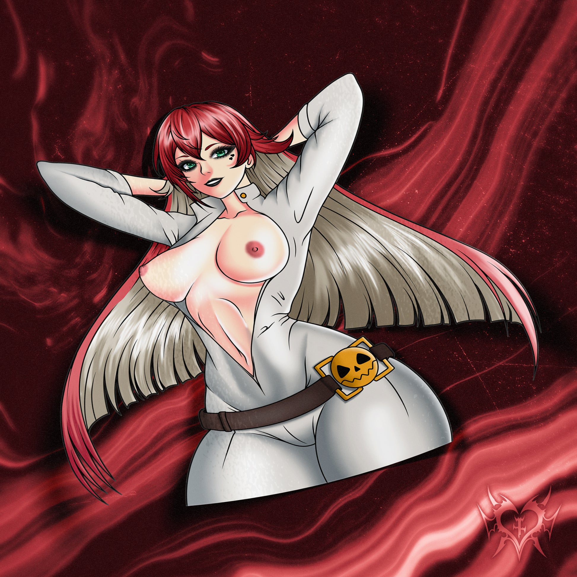 anime sticker of nude jack o valentine from guilty gear