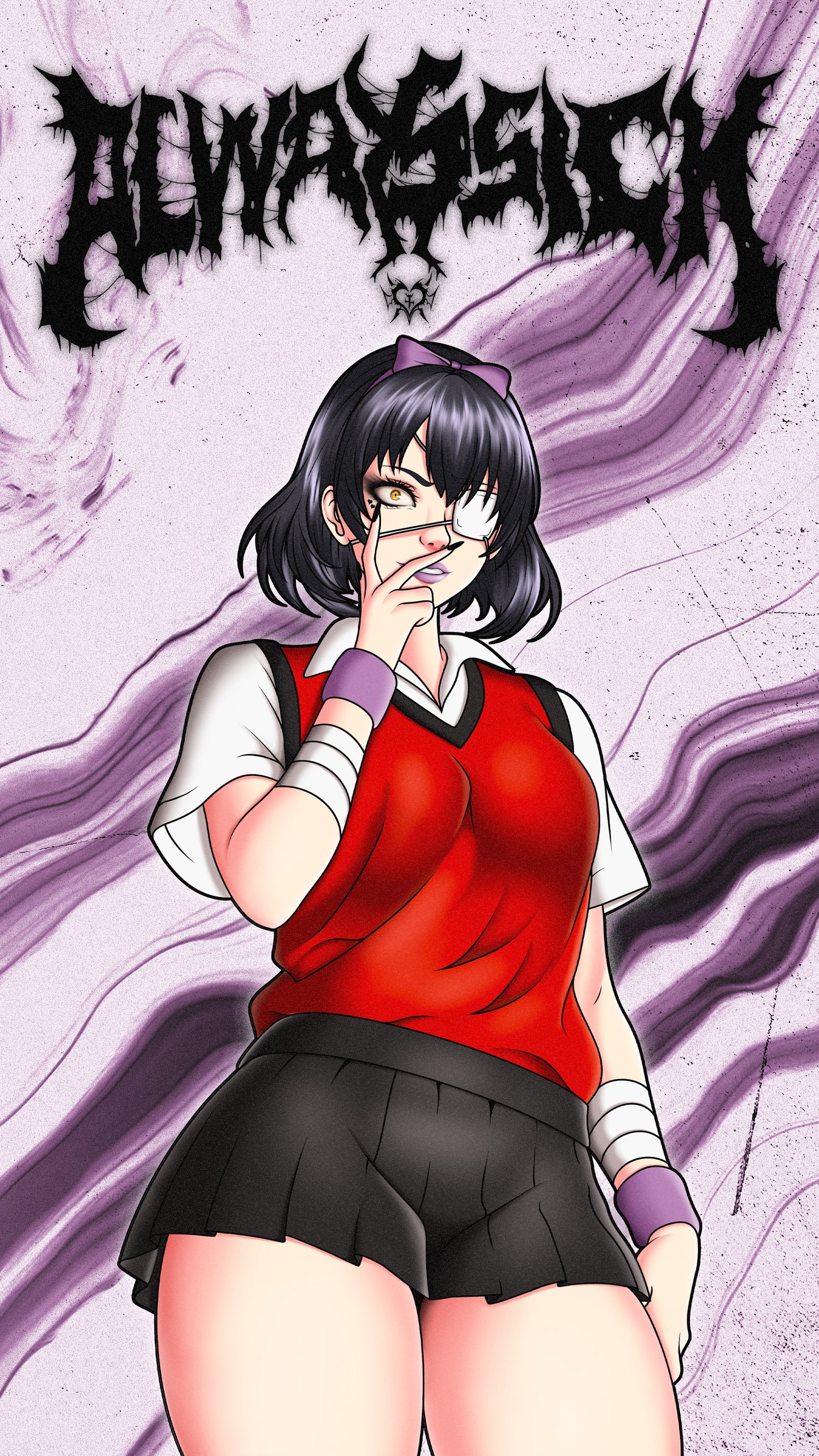 anime sticker of midari from kakegurui, phone wallpaper